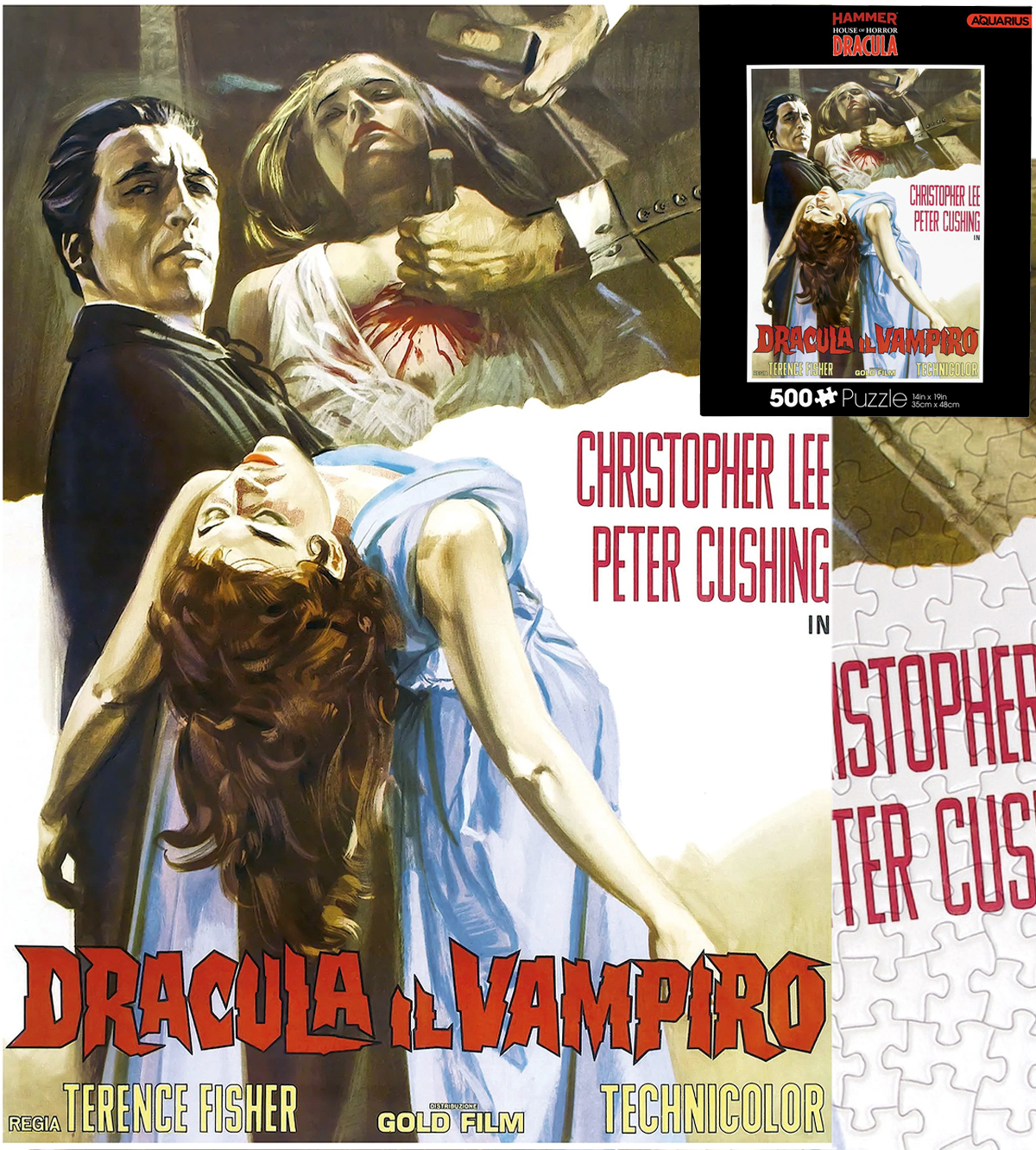 Quebra-Cabeça Drácula de 1958 com Christopher Lee (Hammer Film)