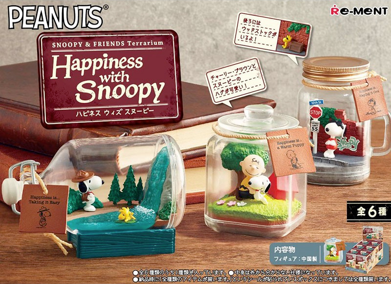 Terrariums Peanuts Snoopy e Amigos em Busca da Felicidade