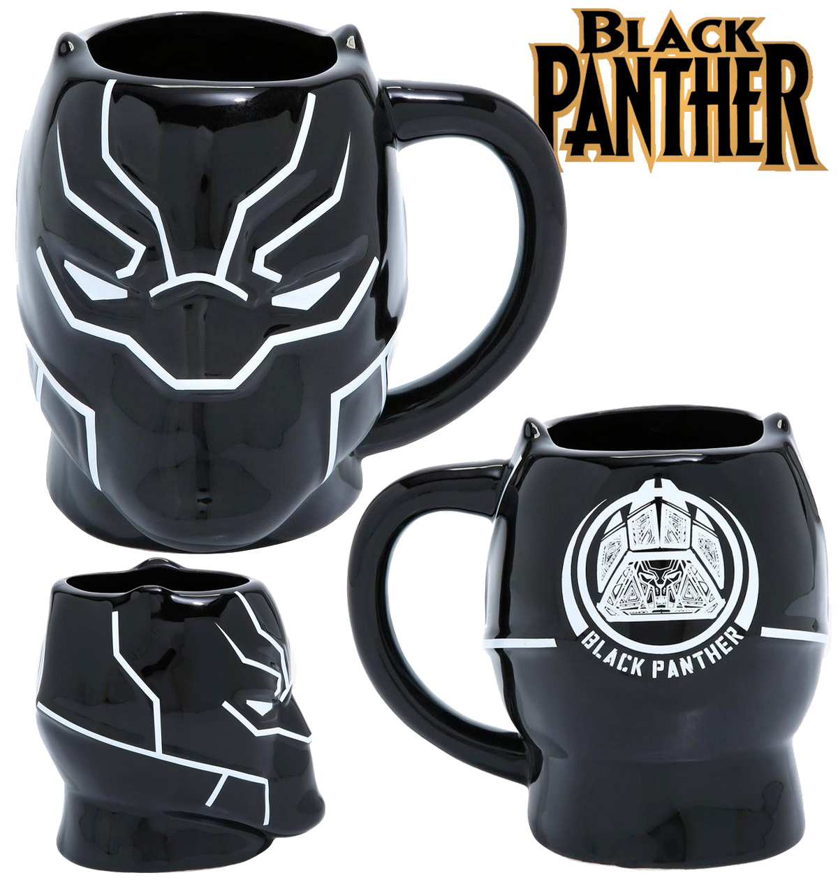Caneca Esculpida Pantera Negra Marvel (Black Panther)
