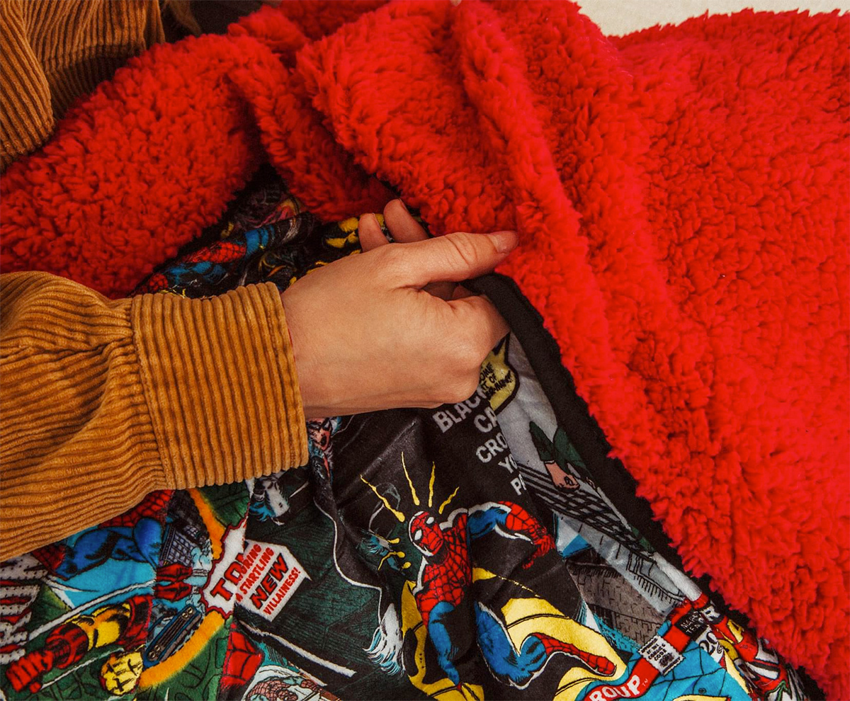 Spider-Man 60th Anniversary Special Edition Red Sherpa Throw Blanket