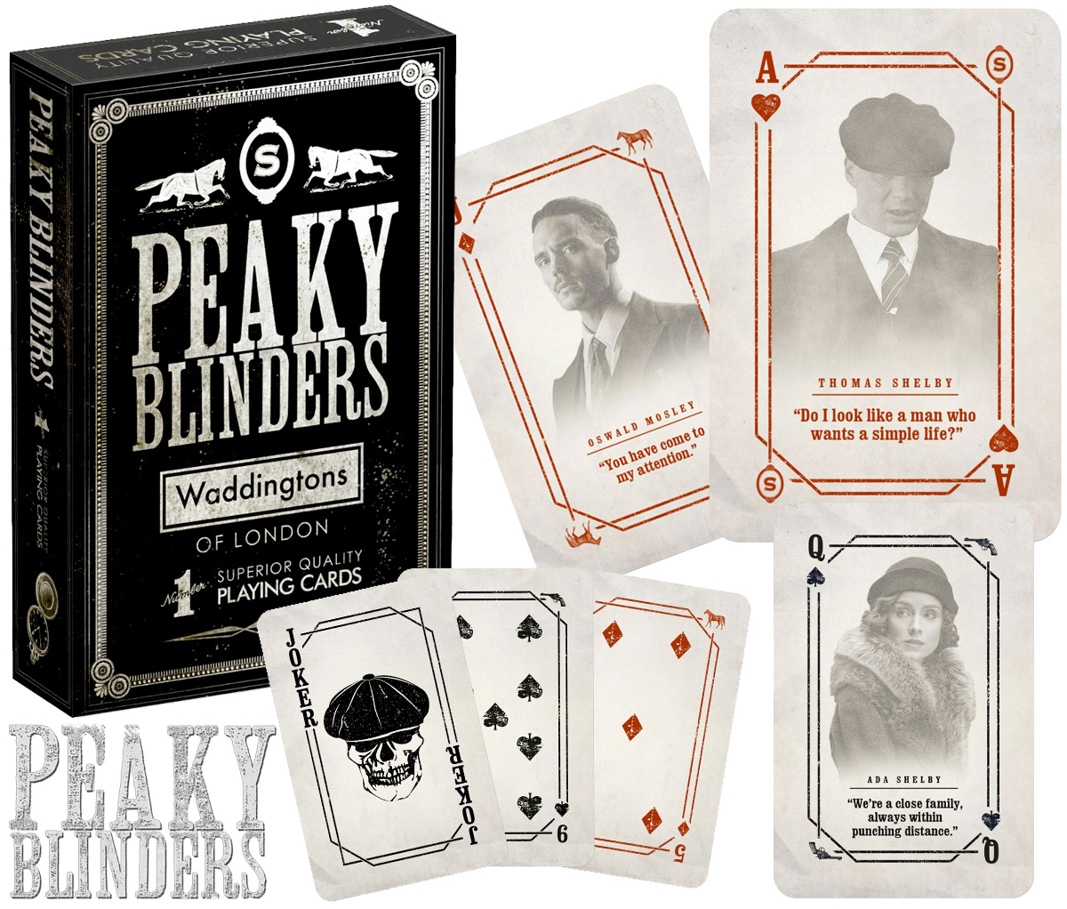 Baralho Peaky Blinders com Tommy, Arthur e Polly Shelby