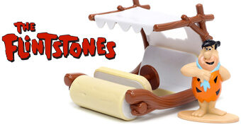 Carrinho Flintmobile Die-Cast 1:32 com Fred Flintstone da Jada Toys (Os Flintstones)