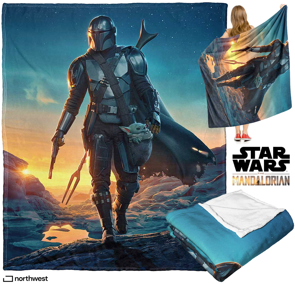 Star Wars Mandalorian Youth Throw Blanket With Sleeves - 48x71" Wearable Comfy Blanket