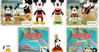 Action Figures ReAction do Curta “Hawaiian Holiday” de 1937 com Mickey, Minnie, Donald e Pateta (Disney)