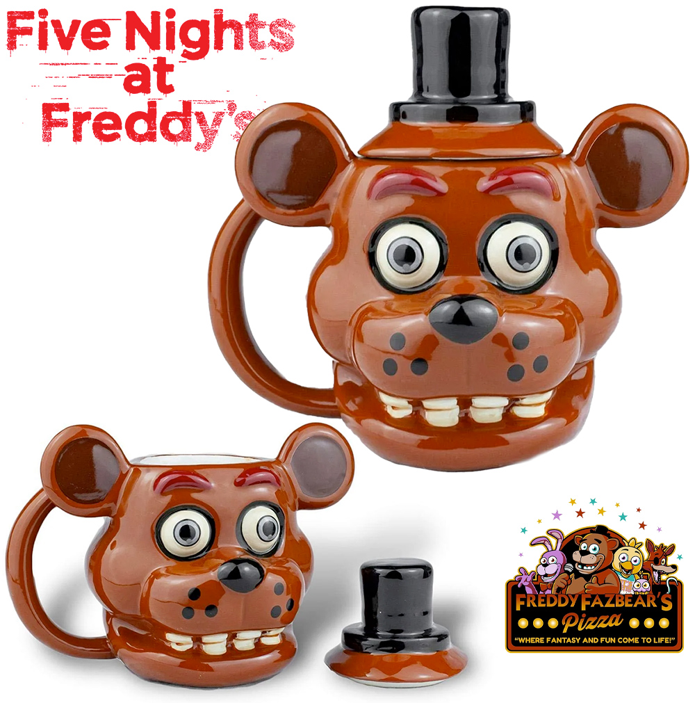 Caneca Esculpida Freddy Fazbear do Game Five Nights at Freddy's