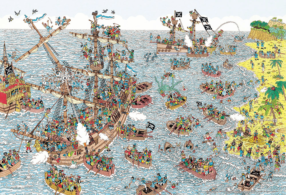 Onde está Wally? 4 Quebra-Cabeças Impossíveis: Pirata, Tróia, Castelo e Prédio