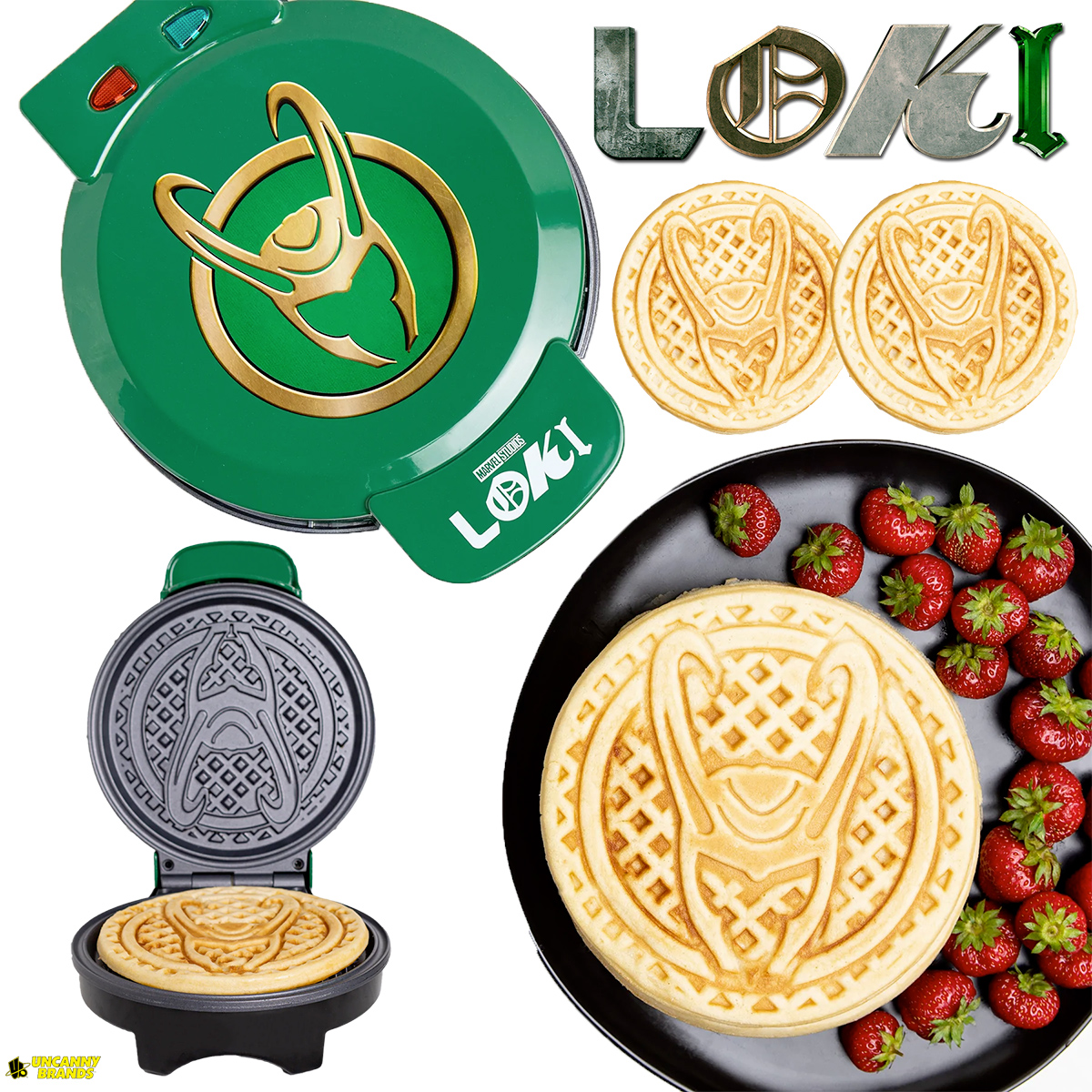 Máquina de Waffles Loki com o Capacete de Chifres
