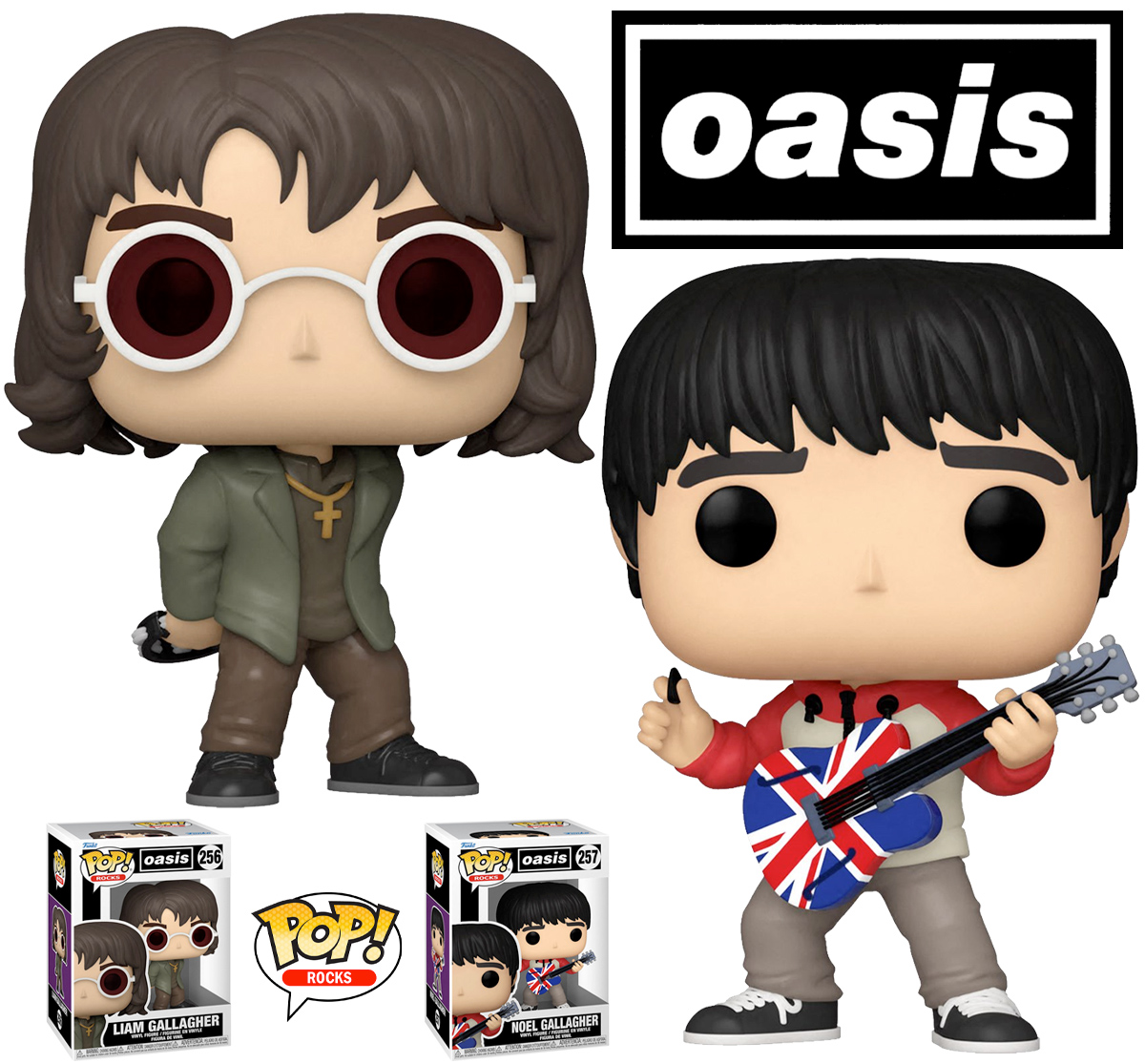 Bonecos Pop! Rocks Oasis com Liam e Noel Gallagher