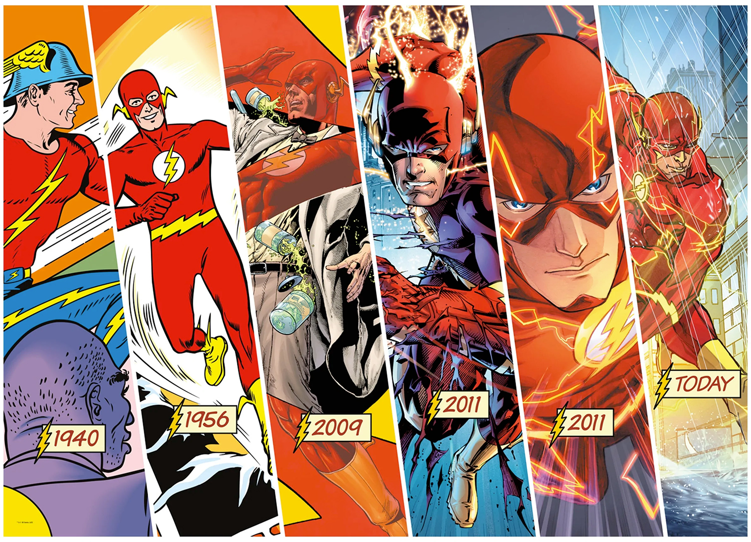 Quebra-Cabeça The Flash Timeline de 1940 a 2022 com 1.000 Peças (DC Comics)