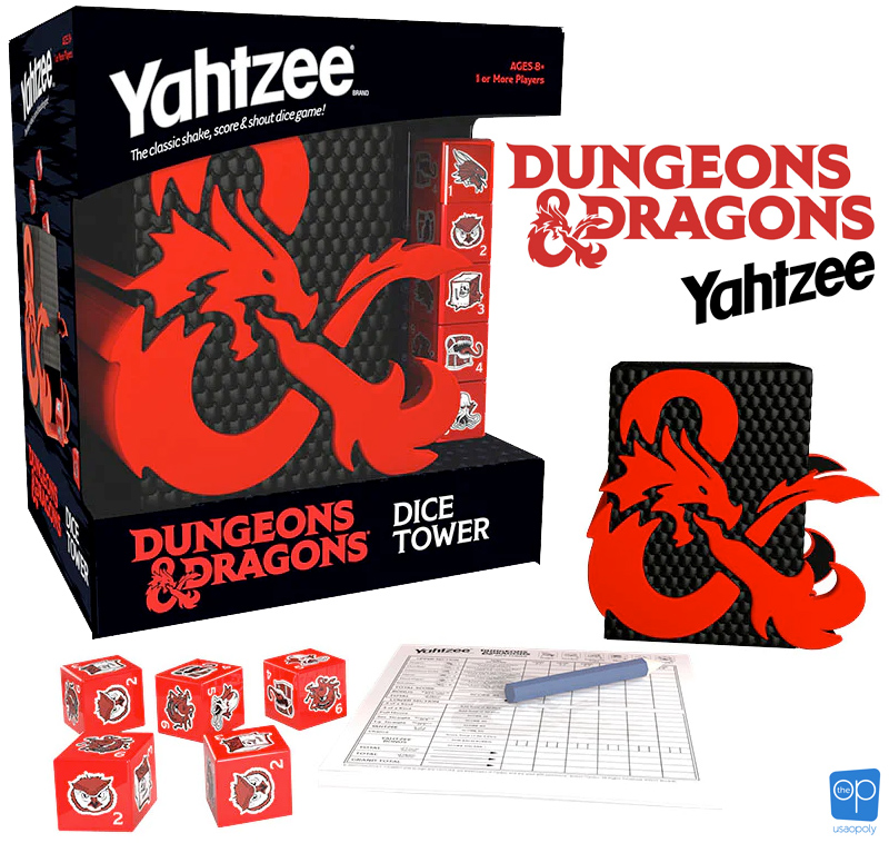 Jogo de Dados Yahtzee Dungeons & Dragons com Dragão Ampersand