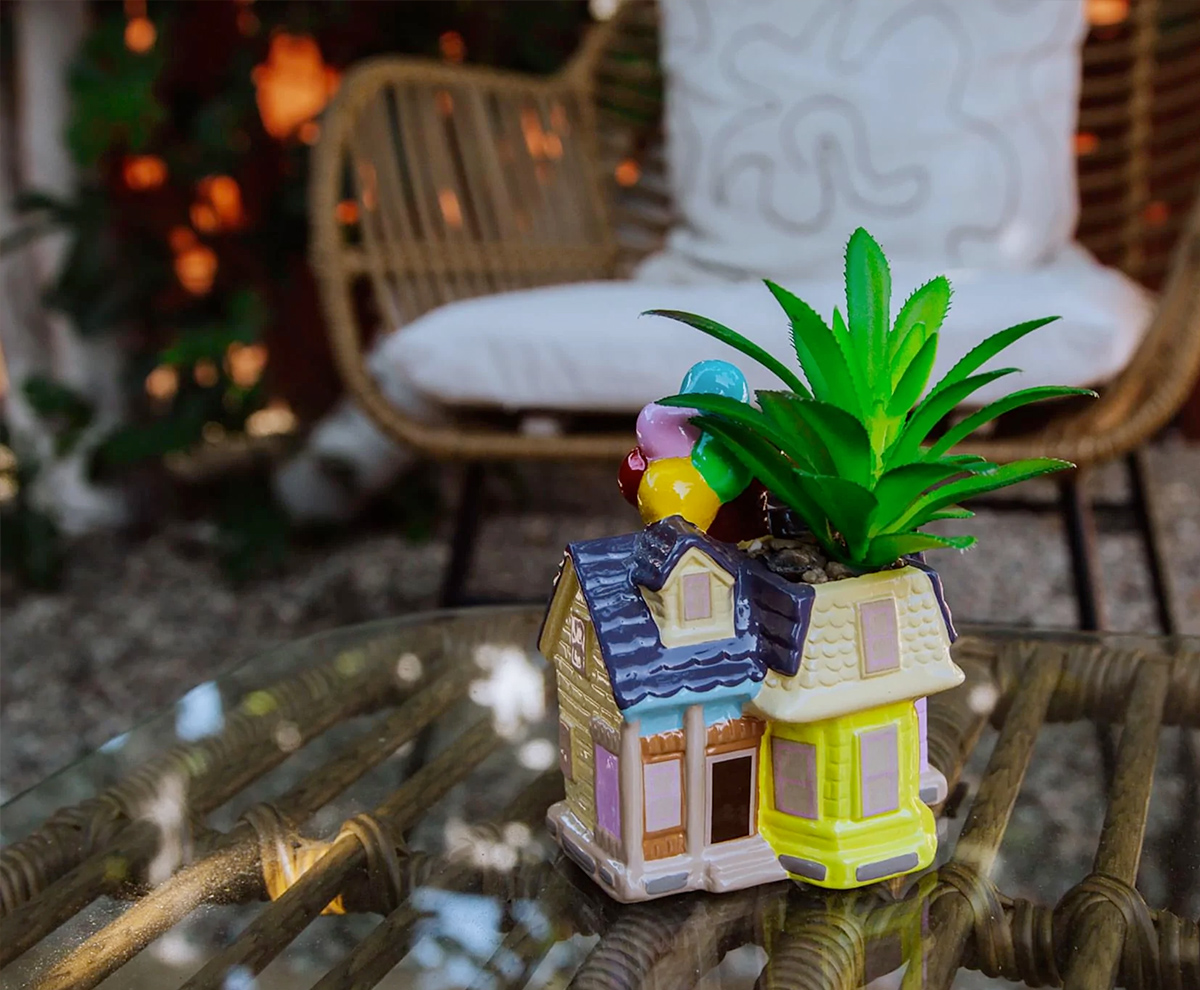 Up House Pixar Ceramic Mini Planter with Artificial Succulent