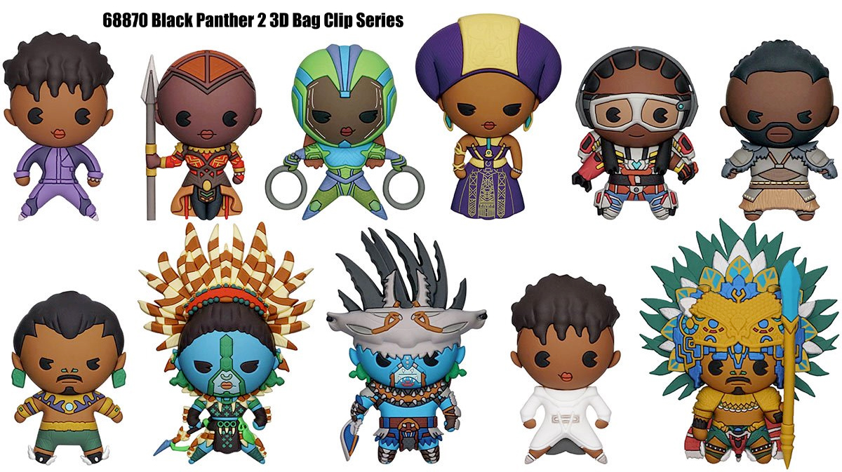 Chaveiros Pantera Negra: Wakanda Para Sempre 3D Figural Bag Clips