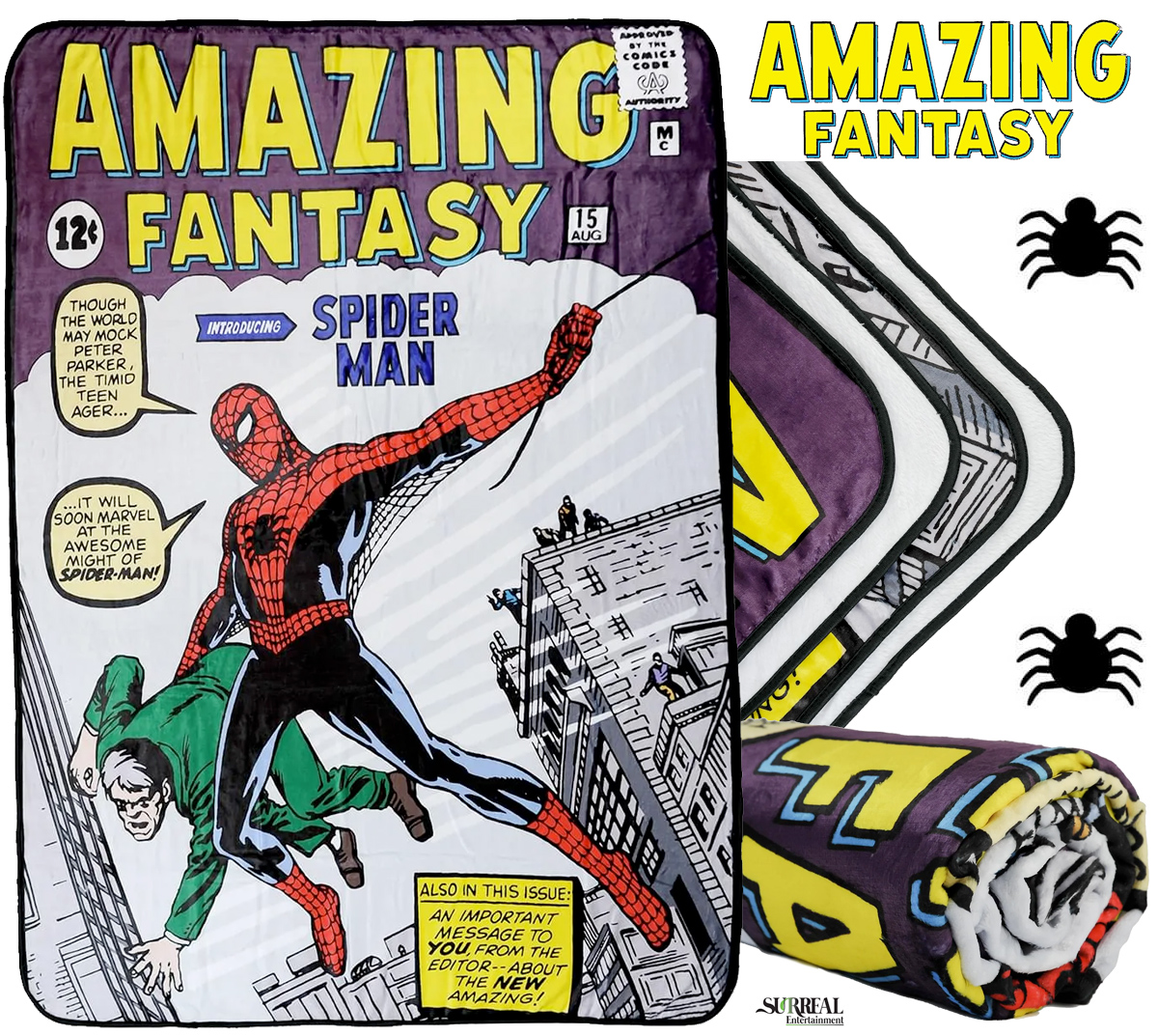 Marvel Comics Spider-Man Amazing Fantasy #15 Comic Book Canvas