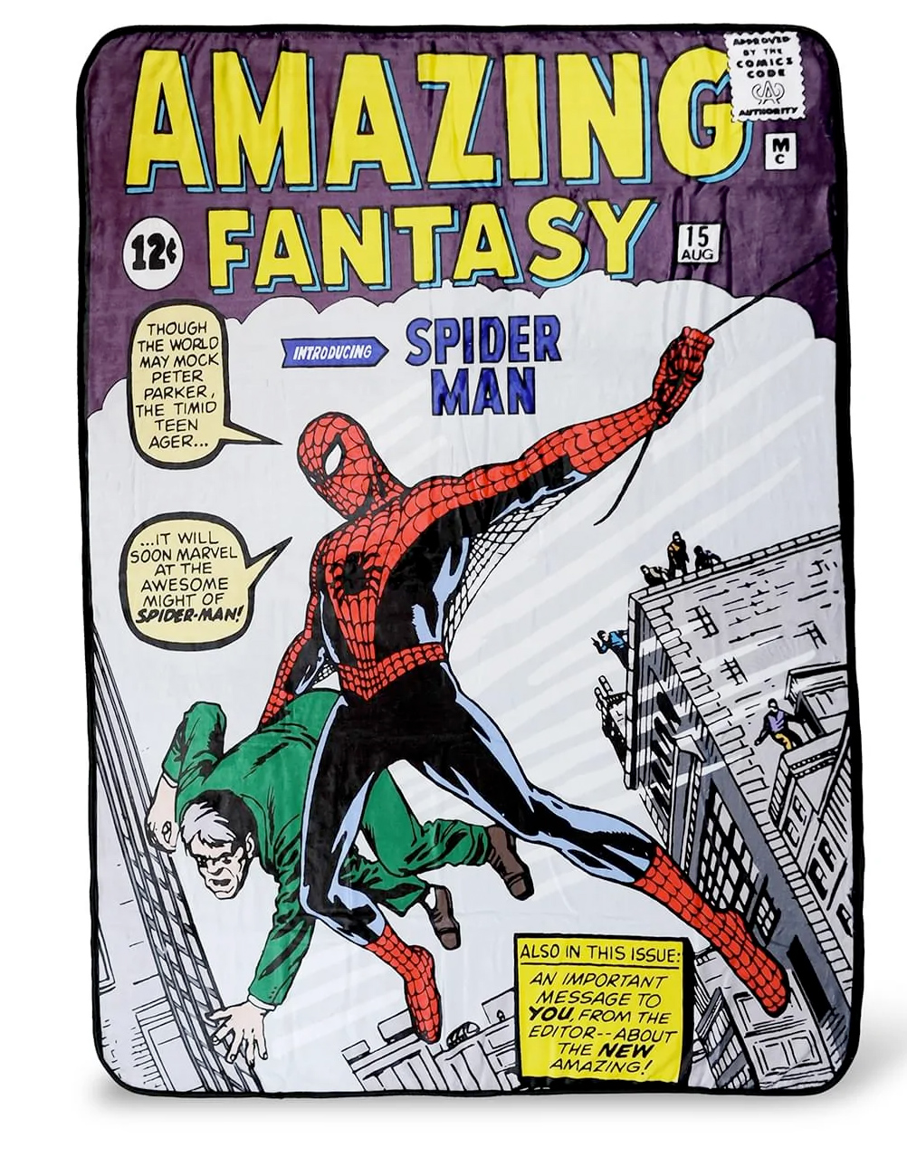 Cobertor de Lance Homem-Aranha na Capa da Amazing Fantasy #15