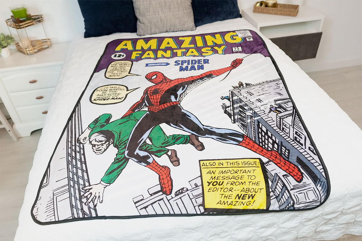 Spider-Man Amazing Fantasy No. 15 Marvel Fleece Throw Blanket