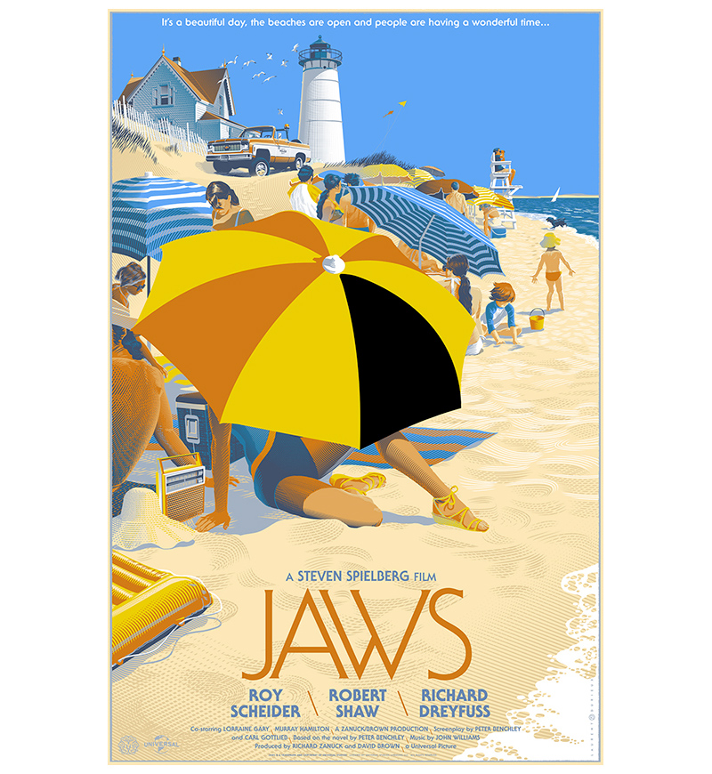 Quebra-Cabeça Tubarão (Jaws) com Arte de Laurent Durieux