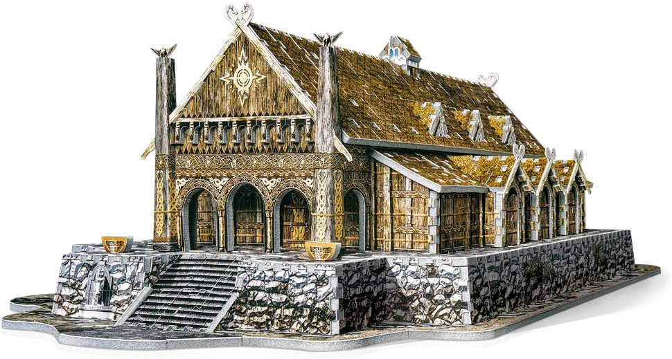 Quebra-Cabeça 3D O Senhor dos Anéis: Palácio Dourado Meduseld de Edoras