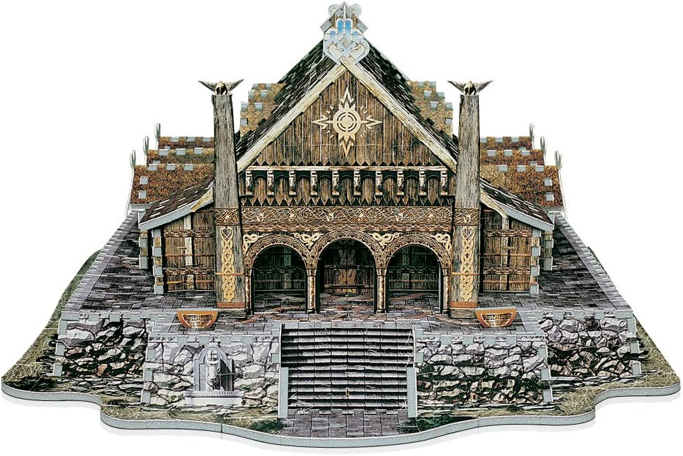 Quebra-Cabeça 3D O Senhor dos Anéis: Palácio Dourado Meduseld de Edoras