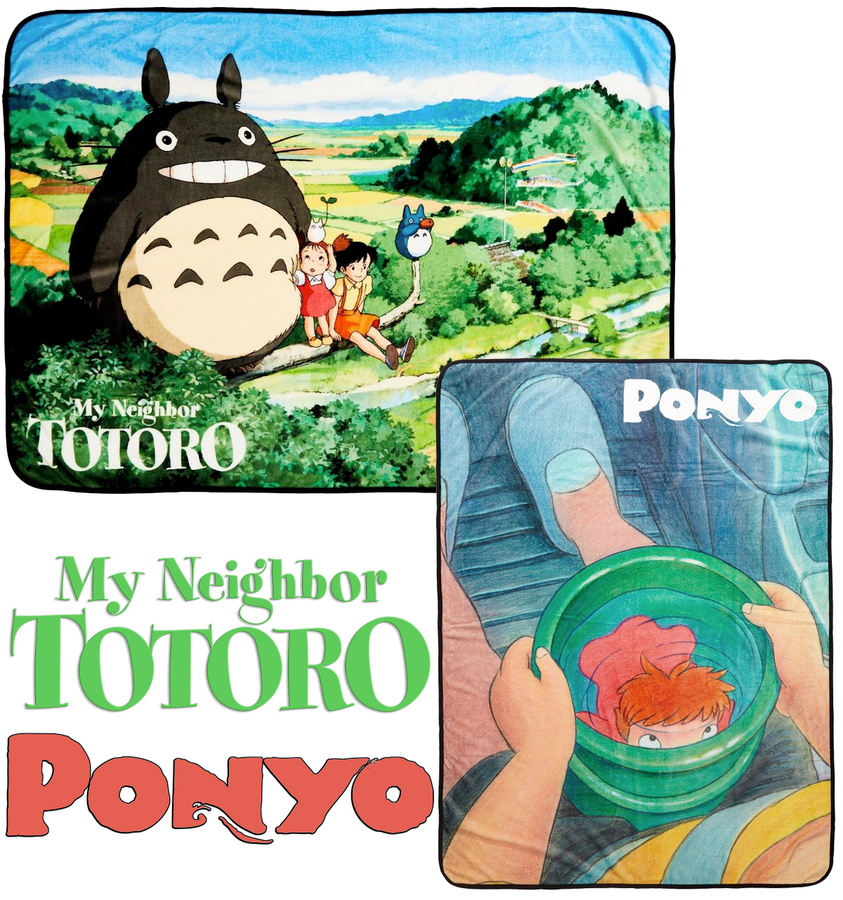 Cobertores de Lance Totoro e Ponyo de Hayao Miyazaki