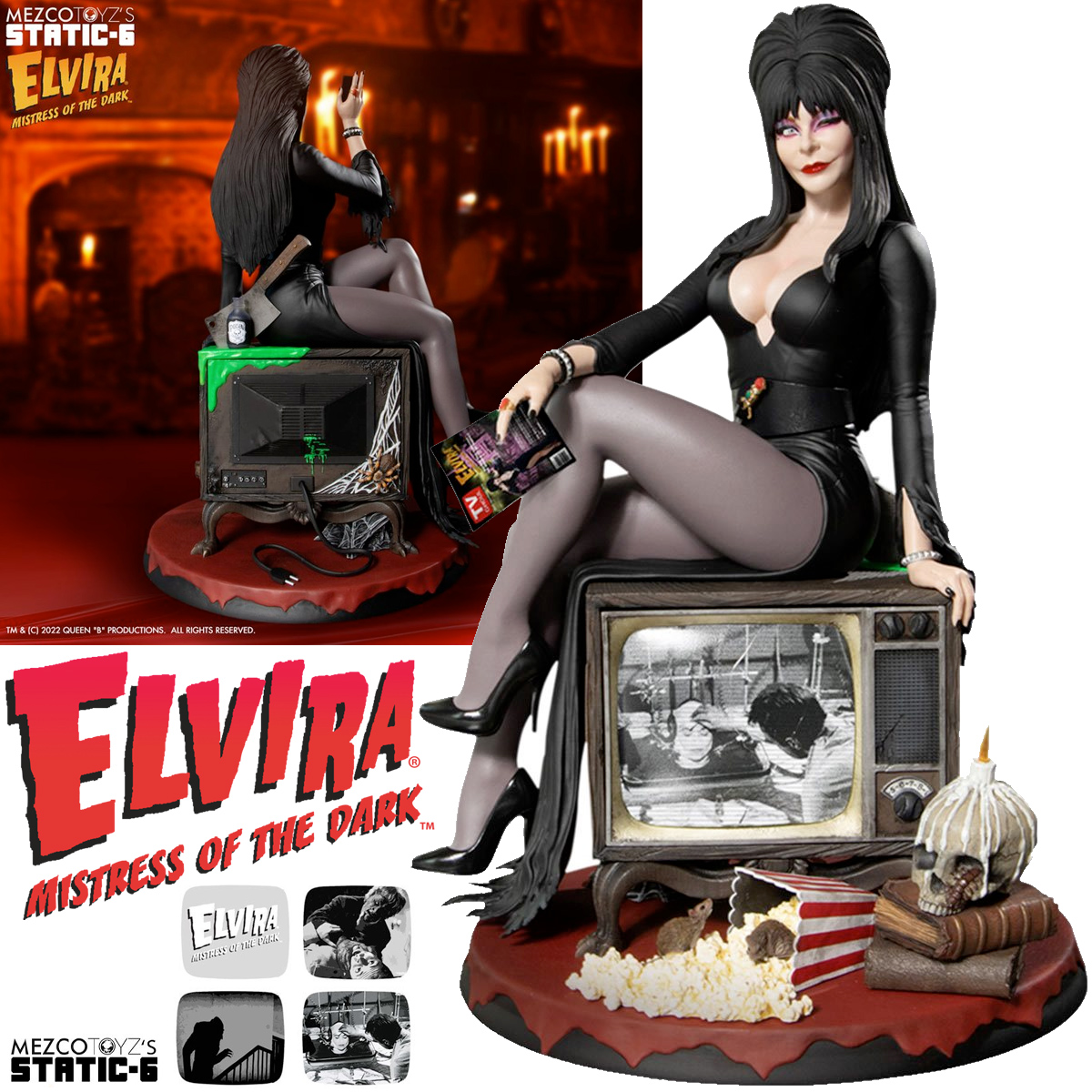 Estátua Elvira, a Rainha das Trevas Static-6 Mezco