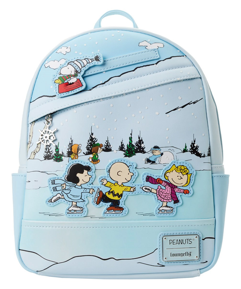Mini Mochila Peanuts Charlie Brown Patinando no Gelo (Loungefly)