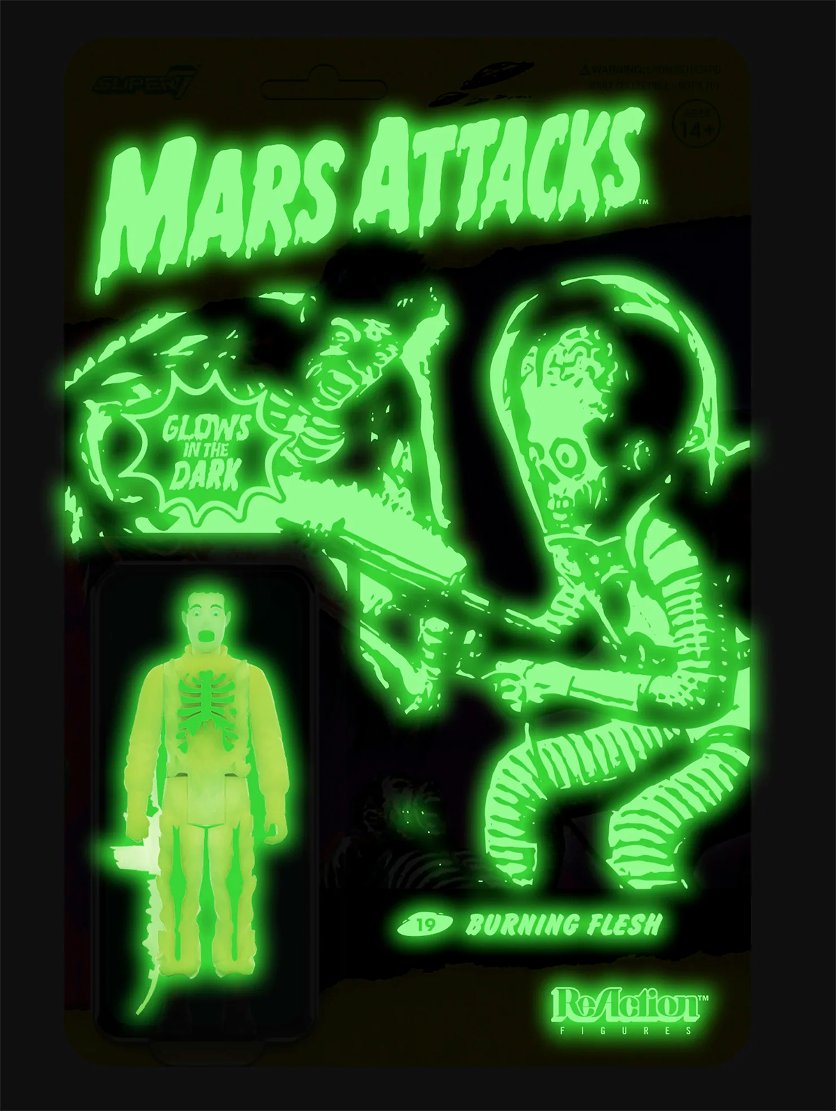Action Figures Fosforescentes Mars Attacks! ReAction