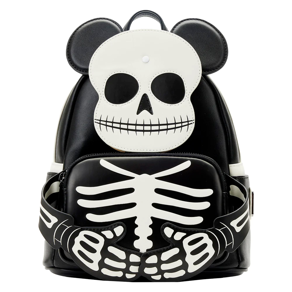 Mini-Mochila Mickey Mouse Halloween Cosplay Esqueleto Fosforescente (Loungefly)