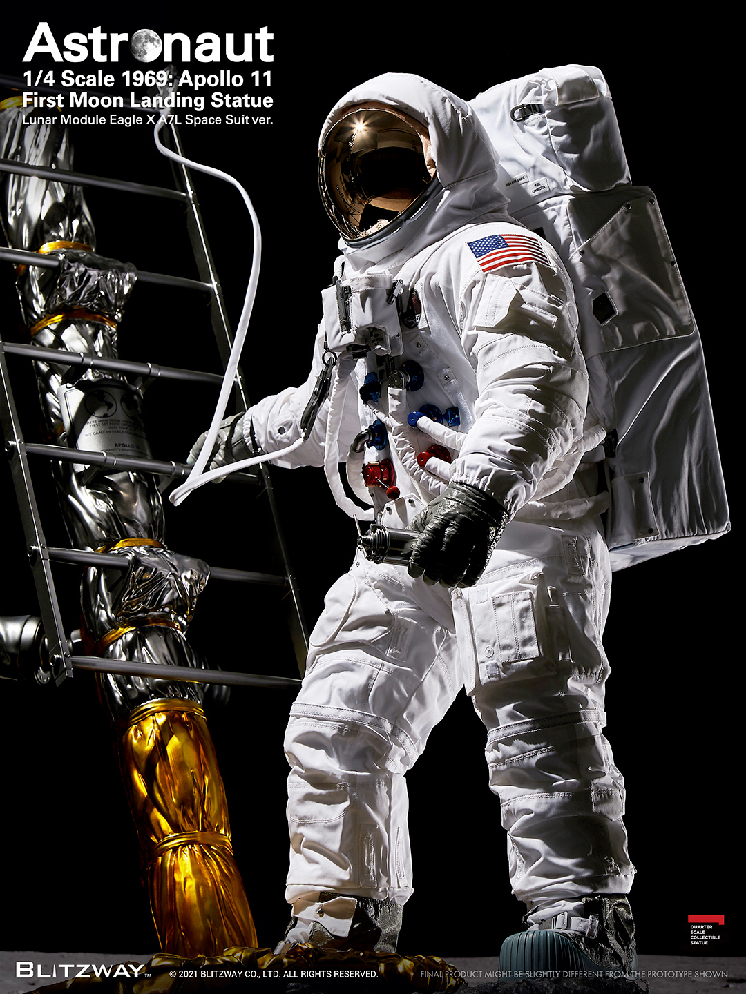 Apollo 11 Astronaut (LM-5 A7L Space Suit Ver.) First Moon Landing 1/4 Superb Scale Statue