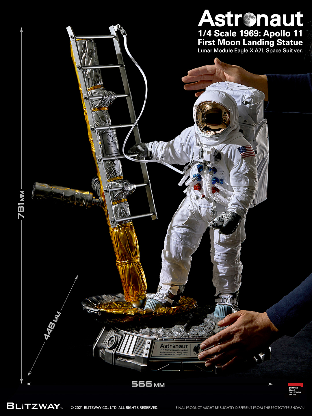 Apollo 11 Astronaut (LM-5 A7L Space Suit Ver.) First Moon Landing 1/4 Superb Scale Statue