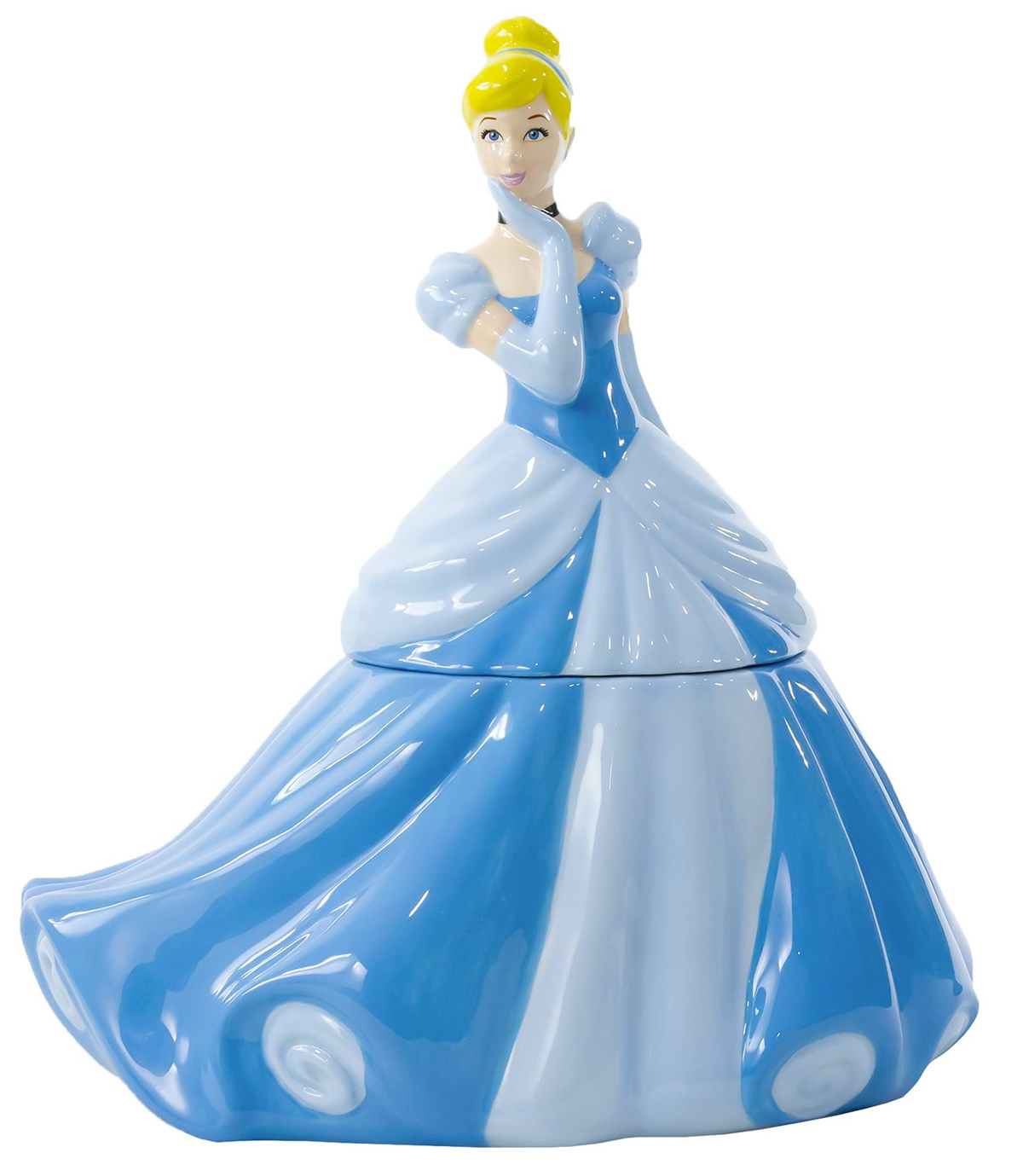 Pote de Cookies Cinderella com Vestido de Gala Azul