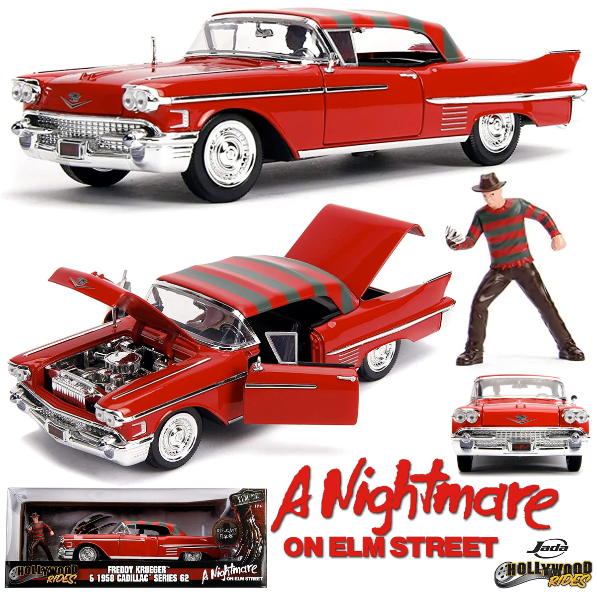 Freddy Krueger Hollywood Rides com Cadillac Series 62 Nightmare on Elm Street