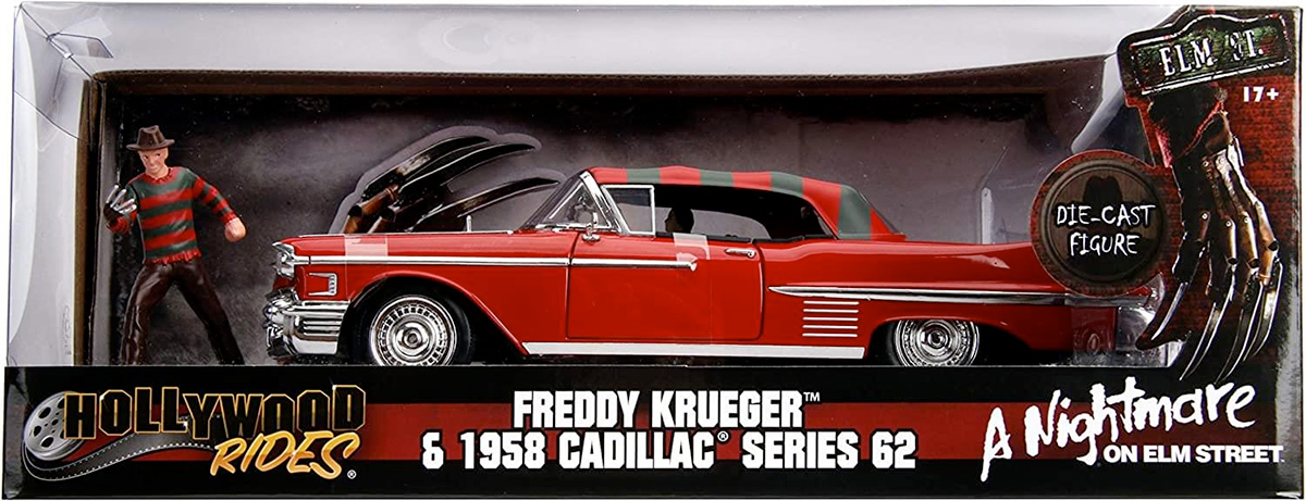 Freddy & 1958 Cadillac Series 62 Nightmare on Elm Street Hollywood Rides Die-Cast