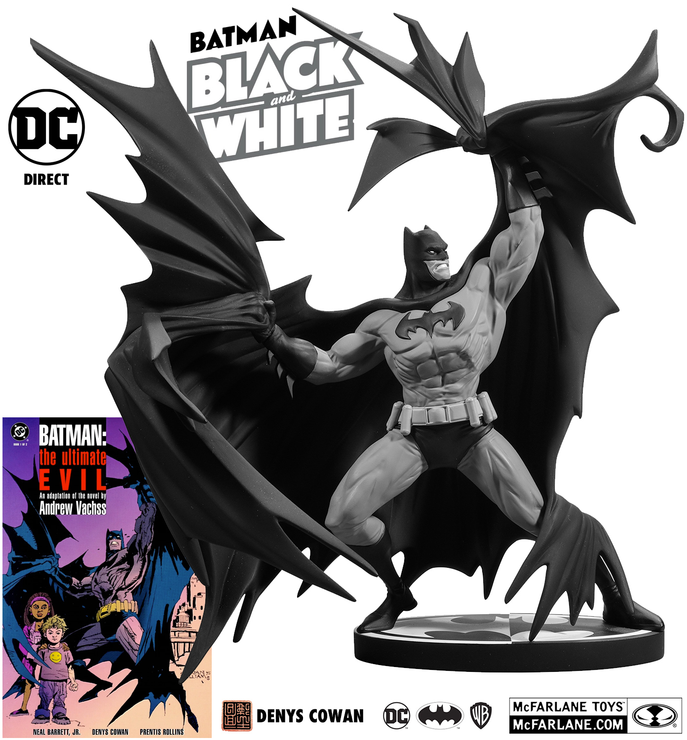 Batman Black and White por Denys Cowan - Estátua em Preto e Branco Batman: The Ultimate Evil Vol. 1
