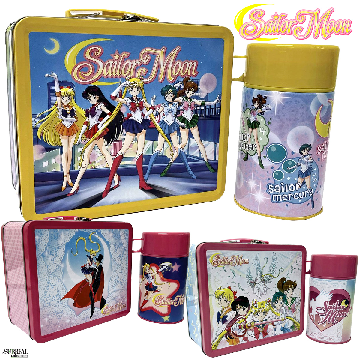 Lancheiras Sailor Moon com Garrafas Térmicas