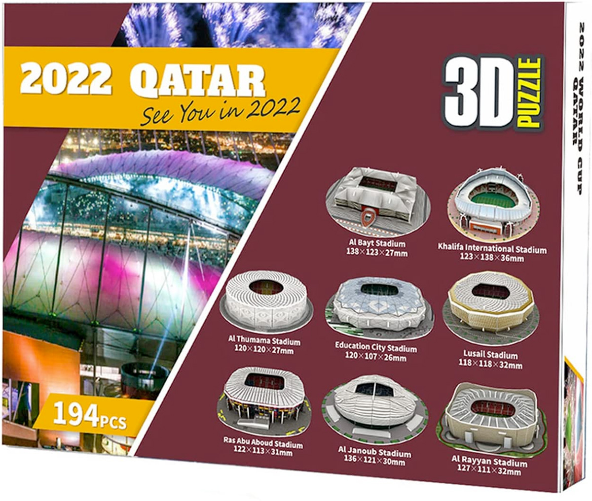 Quebra-Cabeças 3D dos 8 Estádios da Copa do Mundo Qatar 2022