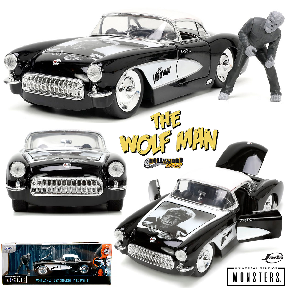 Universal Monsters Hollywood Rides: Wolfman & Chevrolet Corvette 1957