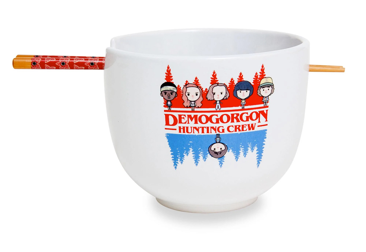 Stranger Things Demogorgon Hunting Crew Ramen Bowl and Chopstick Set