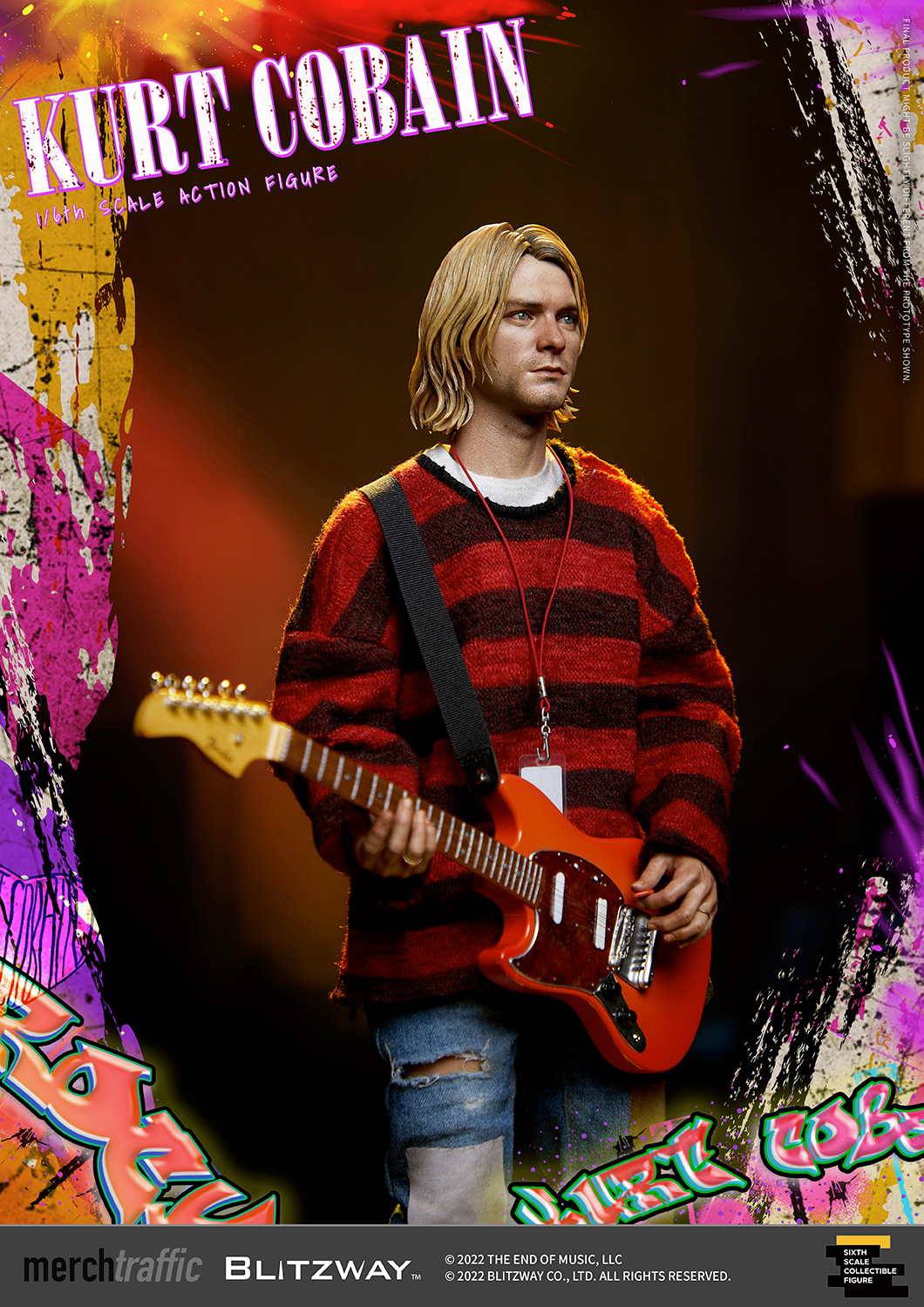 Kurt Cobain (Nirvana) Action Figure Perfeita em Escala 1:6 da Blitzway
