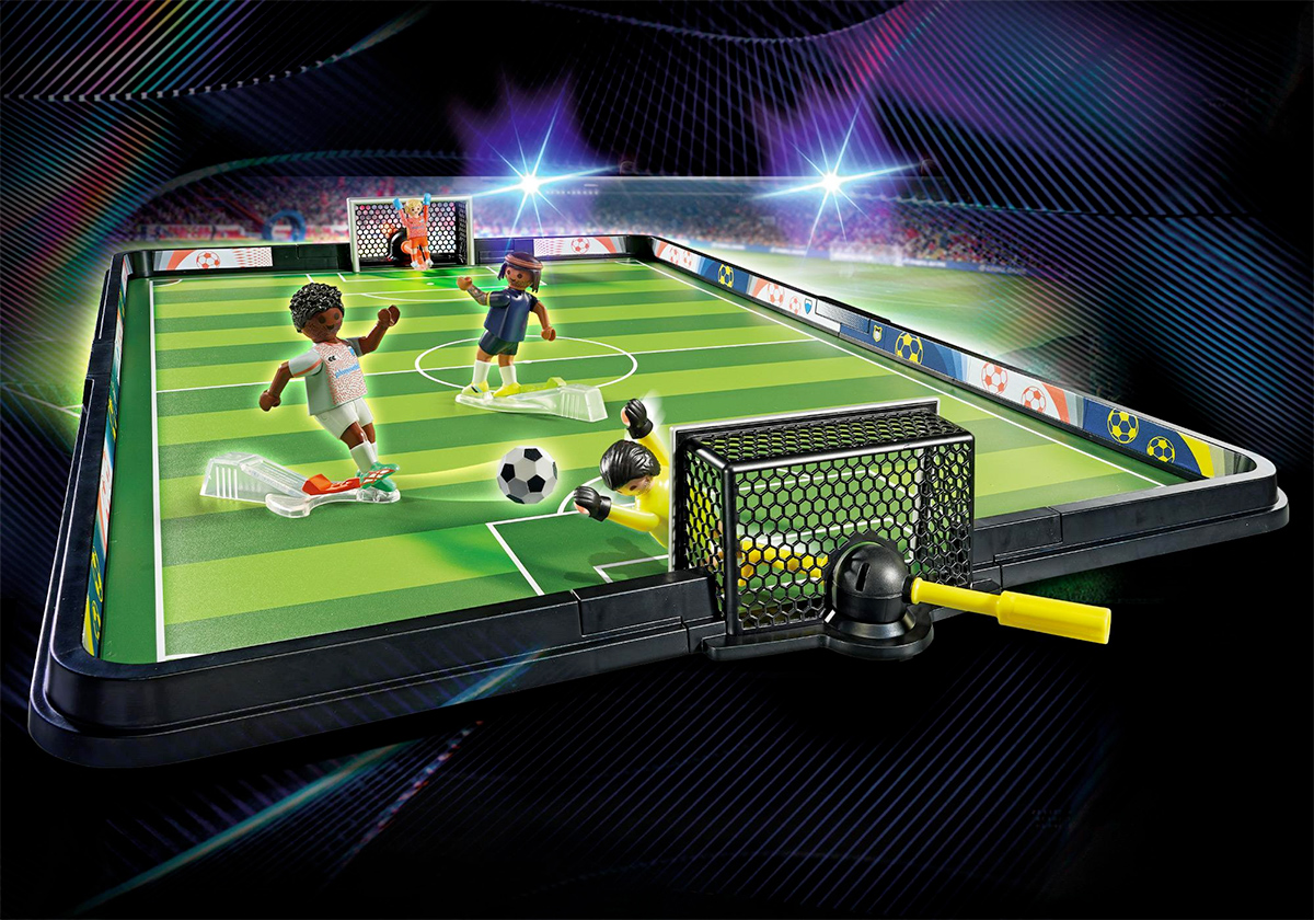Estádio de Futebol Playmobil e Jogador da Seleção Brasileira (Copa do Mundo Qatar 2022)
