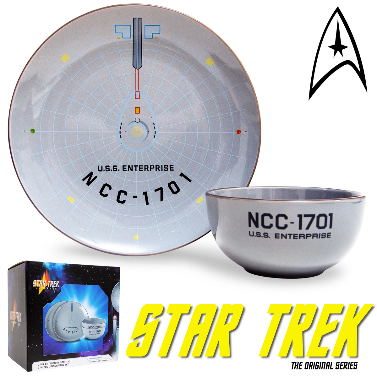 Jogo de Pratos USS Enterprise NCC-1701 Star Trek TOS