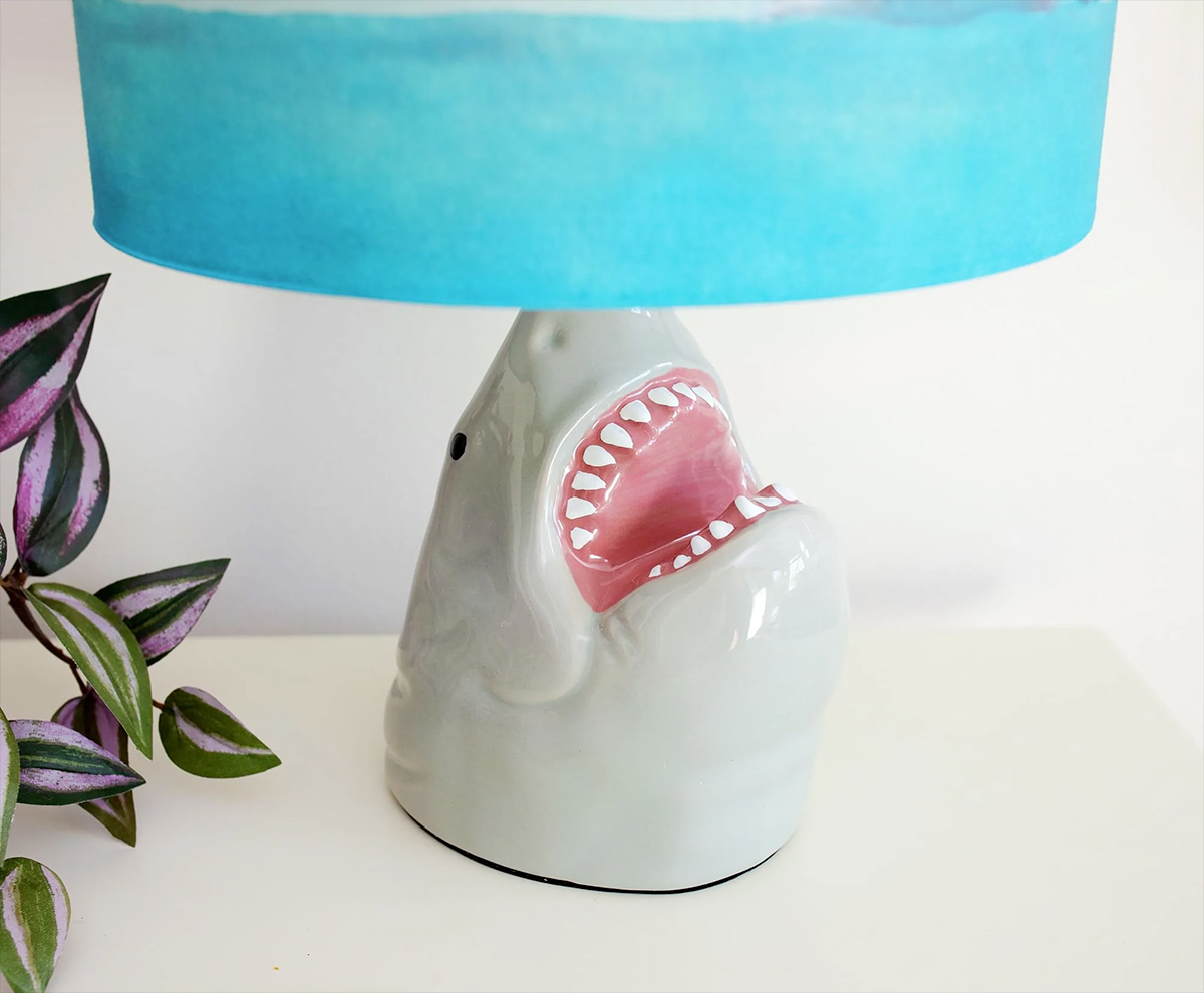 Jaws Classic Movie Poster Desk Lamp with Shark Figural Sculpt