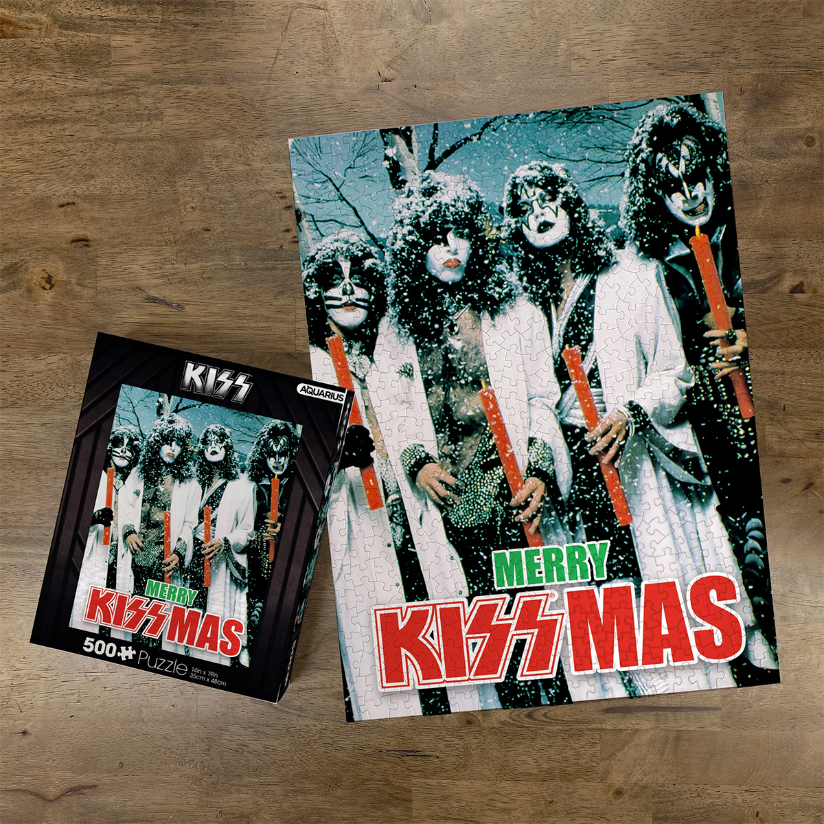 Quebra-Cabeça Merry Kissmas com a Banda de Rock KISS