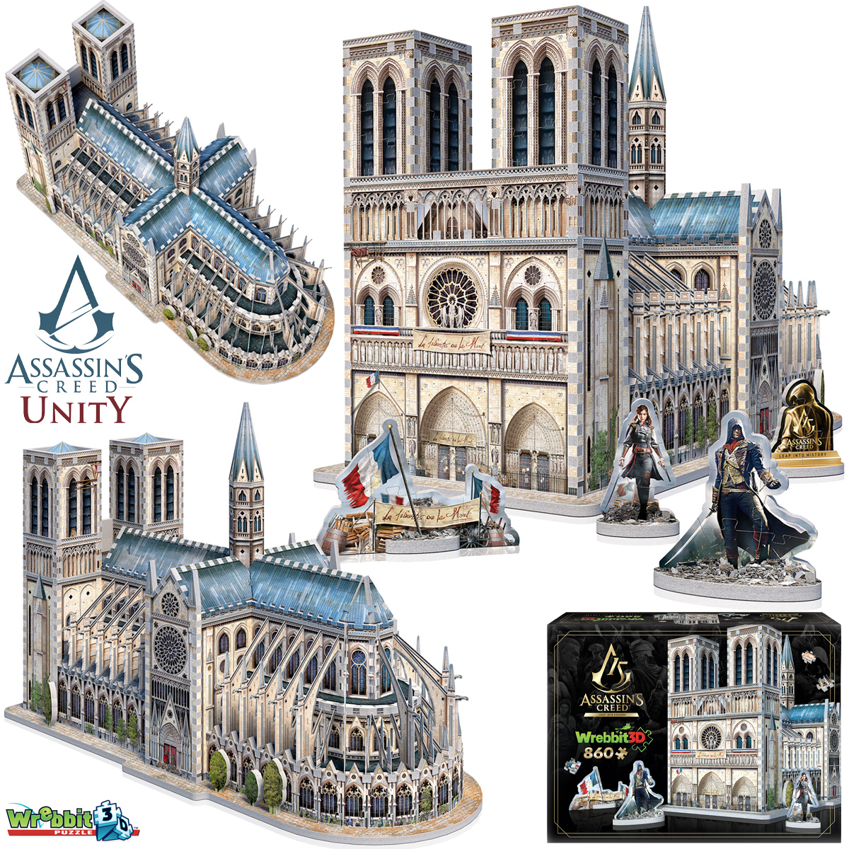 Quebra-Cabeça 3D Assassin's Creed Unity: Catedral de Notre Dame (Wrebbit Puzzles)