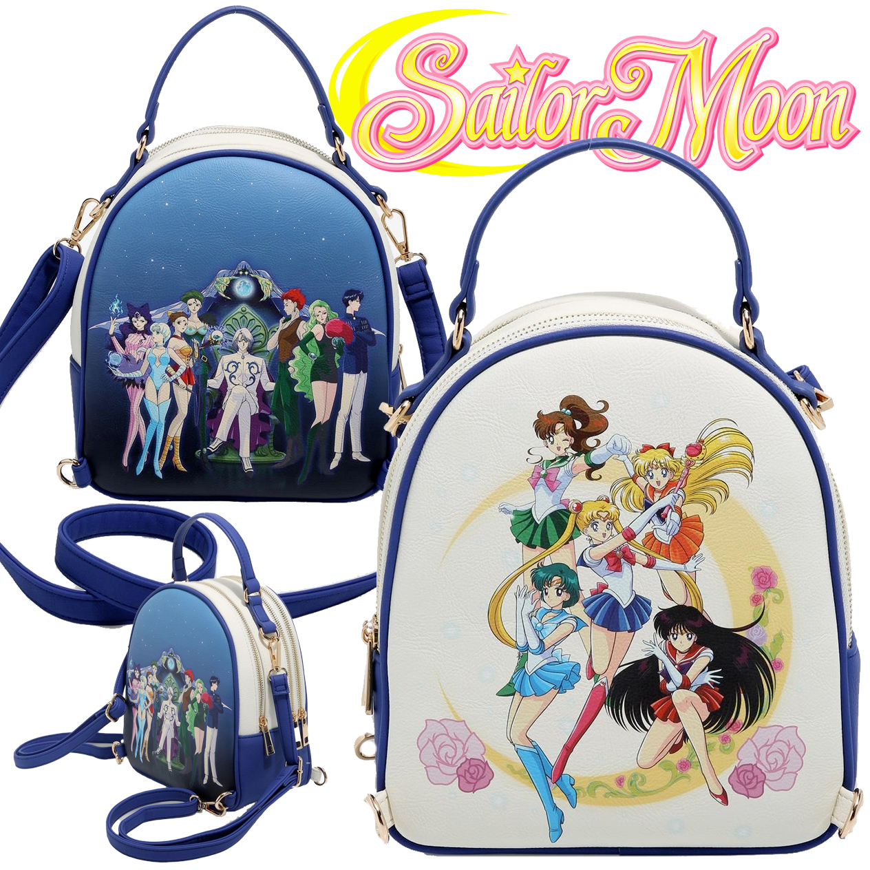Mini-Mochila Reversível Sailor Moon: Sailor Guardians & Black Moon
