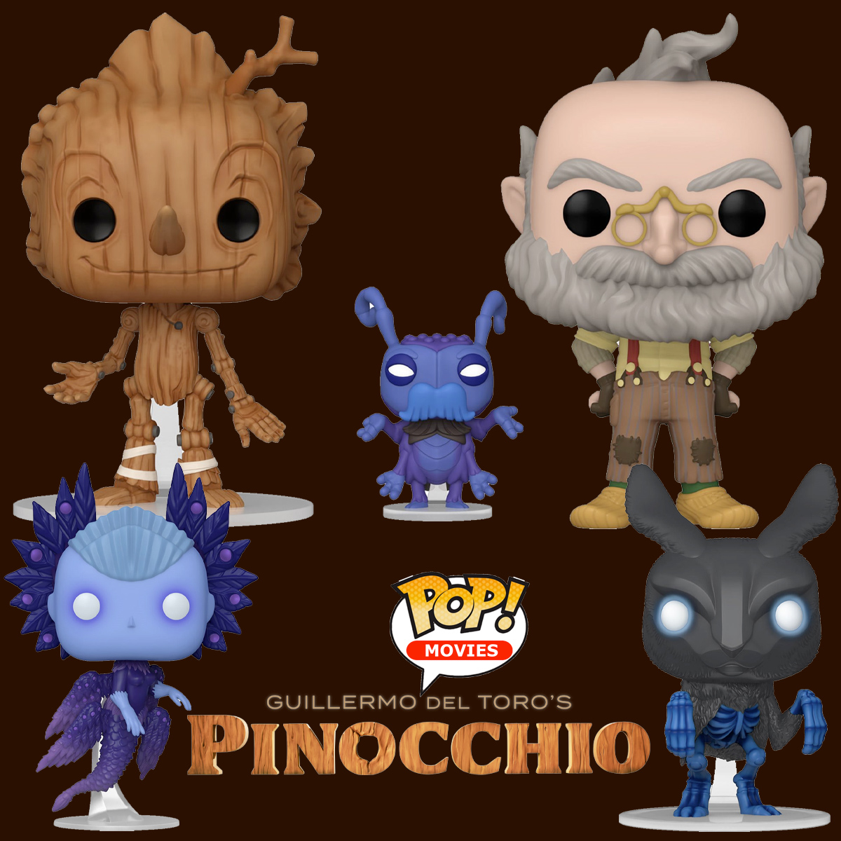 Bonecos Pop! Pinocchio de Guillermo del Toro (Netflix)