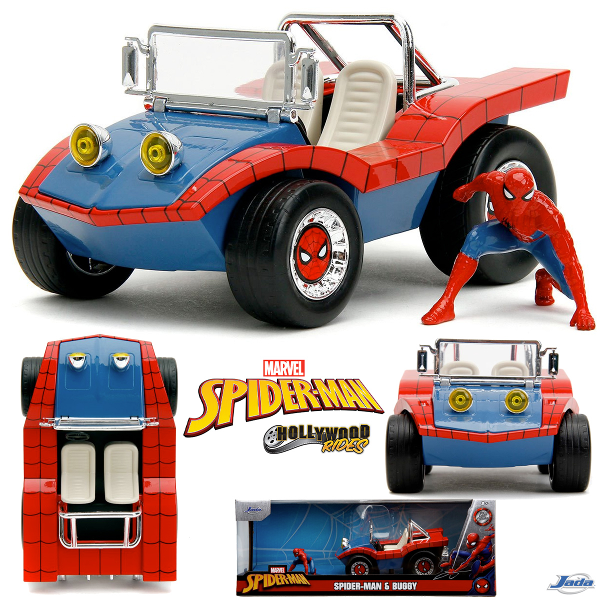 Homem-Aranha Hollywood Rides com Buggy Spider-Man em Escala 1:24