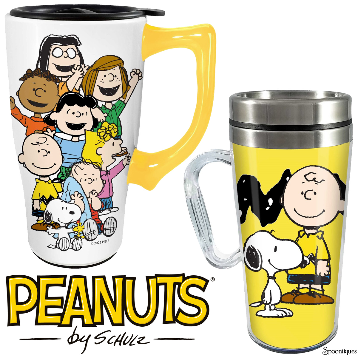 Canecas de Viagem: Peanuts Gang de Cerâmica e Charlie Brown e Snoopy de Aço Inoxidável
