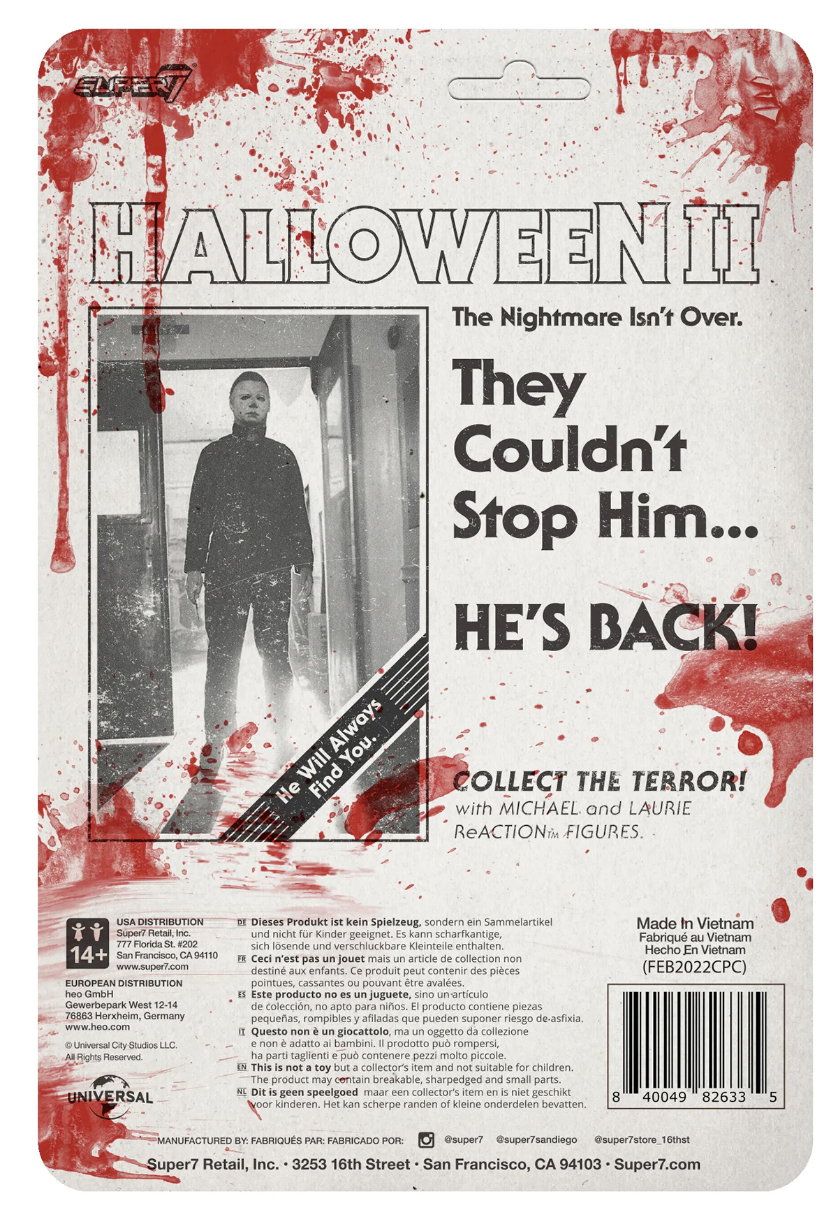Action Figure Michael Myers (Blood Splattered) ReAction Halloween 2