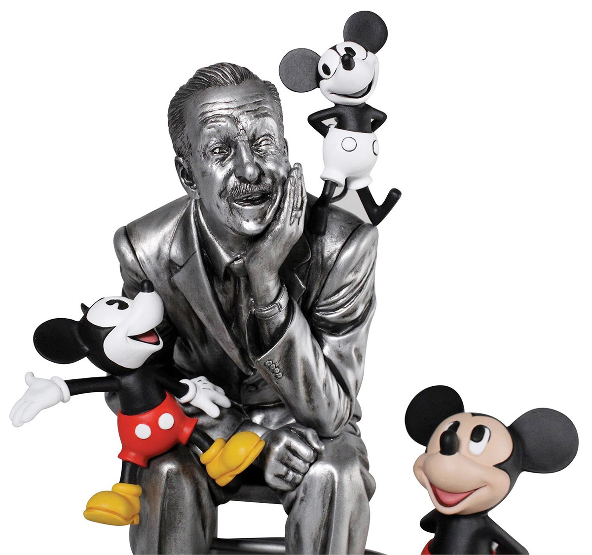 Estátua Walt Disney e Mickey Mouse Grand Jester Studios Disney 100 Anos