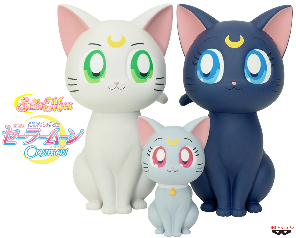 Gatas e Gato do Novo Filme Sailor Moon Cosmos: Luna, Artemis & Diana